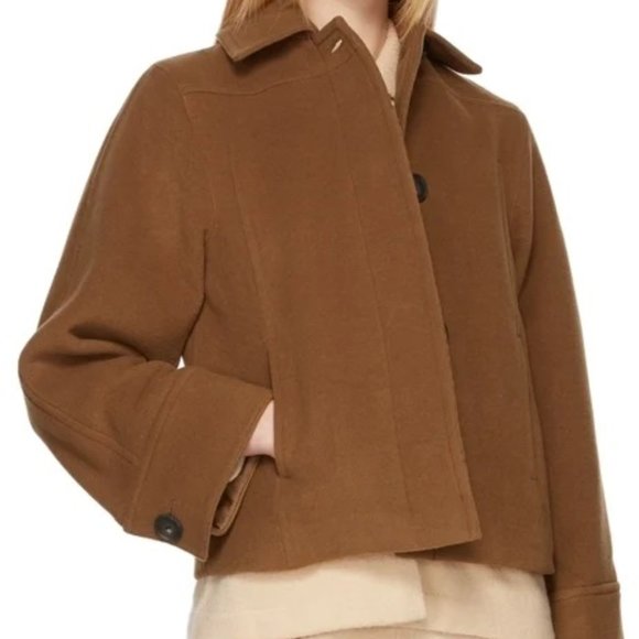 Vince Brown Crop Wool Blend Jacket NWT Sz L